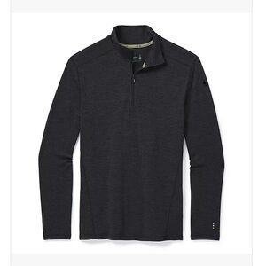 SmartWool Men’s Merino Base Layer Classic Thermal Quarter Zip Dark Gray Large